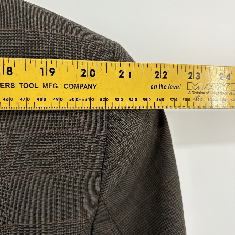 Brooks Brothers Explorer Regent Fit Sport Coat Blazer‎ 46L Mens Brown Check Wool - Picture 8 of 12